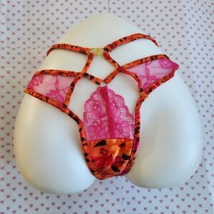 VICTORIA'S SECRET VERY SEXY TROPICAL HIGH LEG STRAPPY THONG PANTY